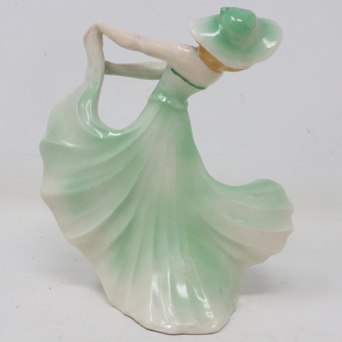 235 - Art Deco ceramic figurine in the manner of Goldscheider, numbered 35738 to base, no cracks or chips,... 