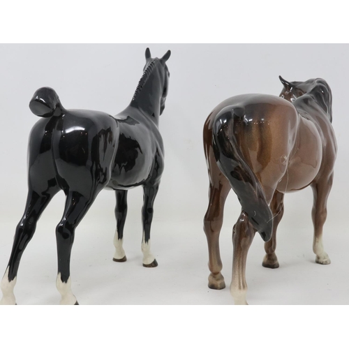 242 - Beswick Champion Black Magic horse and a further Beswick horse (2), no cracks or chips, largest H: 2... 