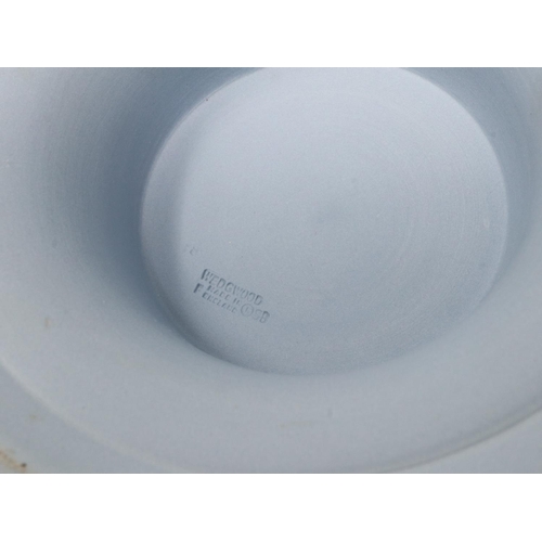 250 - Large Wedgwood Jasperware powder blue footed centre bowl, no cracks or chips, D: 22 cm. UK P&P Group... 