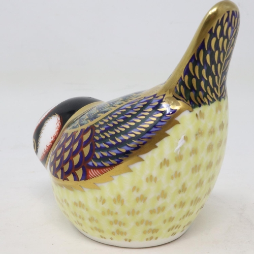 324 - Royal Crown Derby blue tit paperweight, no cracks or chips, H: 70 mm. UK P&P Group 1 (£16+VAT for th... 