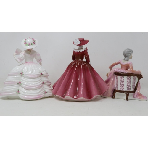 338 - Three Coalport Ladies of Fashion figurines, Sunday Best, Polly, and Southern Belle, hairline crack t... 