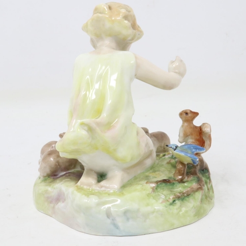 350 - Royal Worcester Woodland Dance figurine, modelled by Freda Doughty, model no 3076, damage to flute, ... 