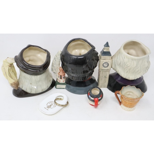 368 - Three Royal Doulton International Collectors Club character jugs, with two miniature examples and a ... 