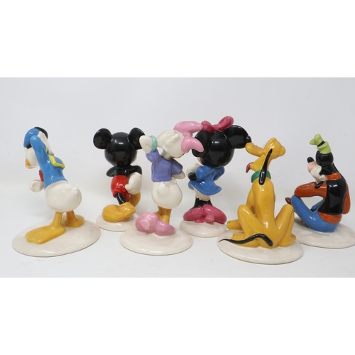 371 - Six Royal Doulton figurines from The Mickey Mouse Collection, no cracks or chips, largest H: 14 cm. ... 