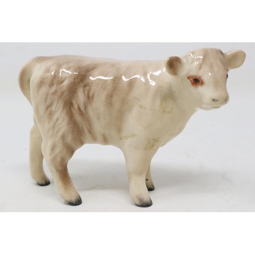 379 - Beswick Charolais calf, no cracks or chips, L: 11 cm. UK P&P Group 1 (£16+VAT for the first lot and ... 