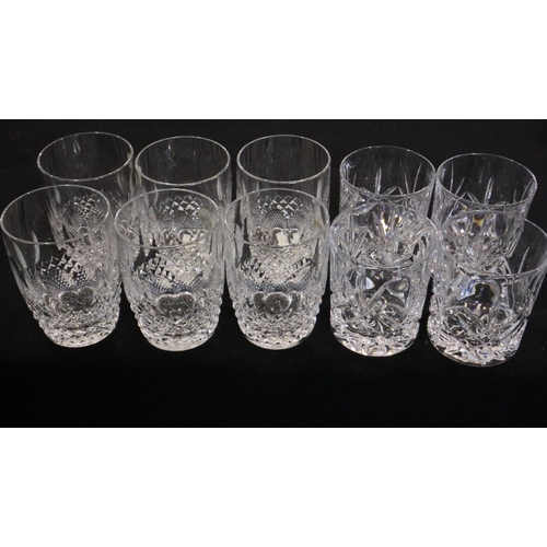 392 - Set of six Waterford Crystal Colleen tumblers and a further set of four, all glasses appear in very ... 