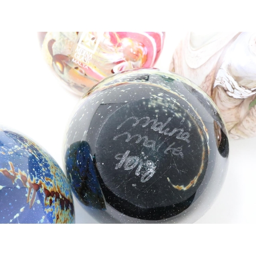 398 - Eight glass paperweights including Mdina. UK P&P Group 2 (£20+VAT for the first lot and £4+VAT for s... 