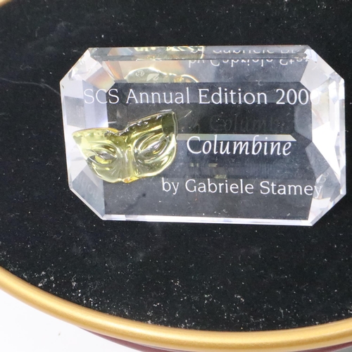 401 - Swarovski Collectors Society 2000 Masquerade, Columbine, boxed with certificate, plaque and stand. U... 