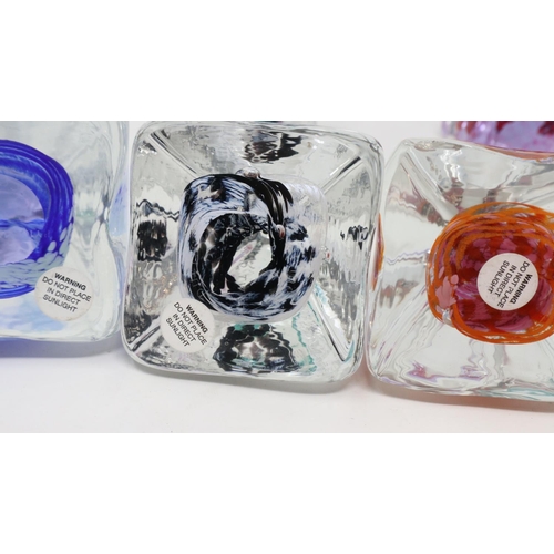 418 - Five Caithness glass paperweights from the Pyramid Twist collection, each H: 11 cm. UK P&P Group 3 (... 