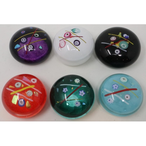 424 - Six Caithness glass paperweights from the Noughts and Crosses Collection. UK P&P Group 3 (£30+VAT fo... 