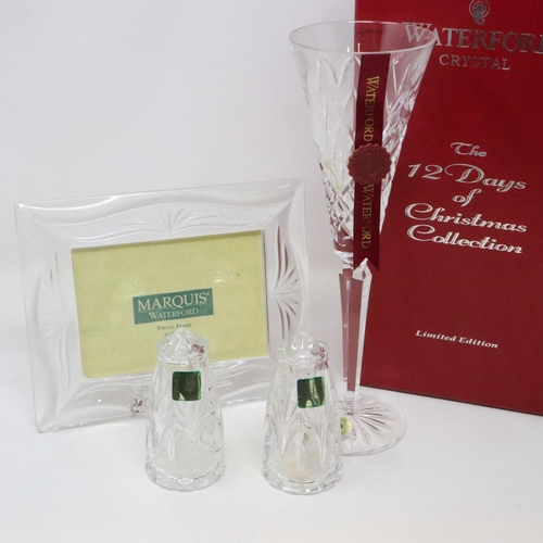 428 - Waterford Crystal Twelve Days of Christmas limited edition champagne flute with Marquis by Waterford... 