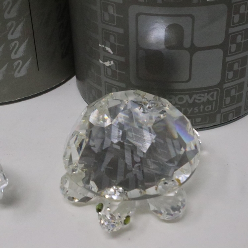 430 - Four Swarovski miniatures, hedgehog, car, lute and a turtle, all boxed. UK P&P Group 2 (£20+VAT for ... 