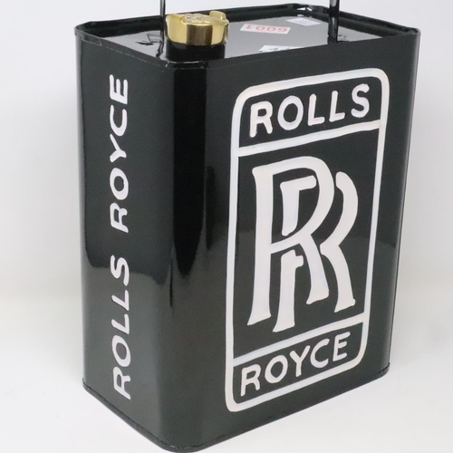 444 - Black Rolls Royce petrol can with brass cap, H: 37 cm. UK P&P Group 3 (£30+VAT for the first lot and... 