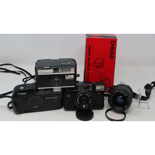 590 - Mixed cameras including Canon, lenses and accessories. UK P&P Group 3 (£30+VAT for the first lot and... 