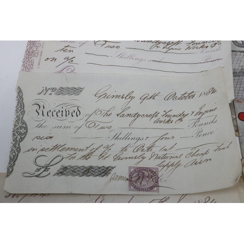 178B - Mixed Victorian receipts and YMCA booklets etc. UK P&P Group 1 (£16+VAT for the first lot and £2+VAT... 