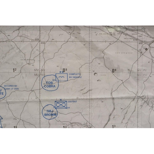 2048 - A rare declassified Operation Desert Storm operations map, sheet 1 from 250700Z, pinpointing situati... 