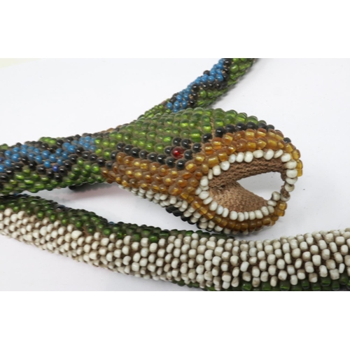 2187 - A Turkish Prisoner of War beaded snake, dated 1919. UK P&P Group 1 (£16+VAT for the first lot and £2... 