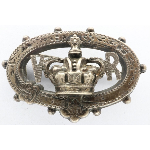 74 - Victorian unmarked silver commemorative brooch, L: 40 mm. UK P&P Group 1 (£16+VAT for the first lot ... 