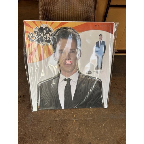 1204 - Large cardboard cut out of Benedict Cumberbatch. Not available for in house P&P.