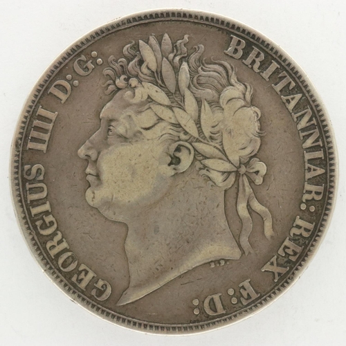 2107 - 1821 silver crown of George IV, gF. UK P&P Group 0 (£6+VAT for the first lot and £1+VAT for subseque... 