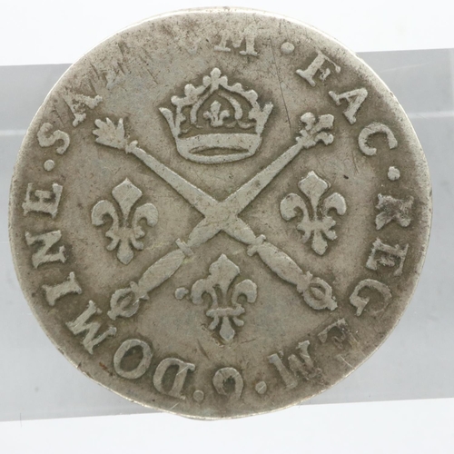 2124 - 20 Sols with insignia of Louis XIV (France), gF. UK P&P Group 0 (£6+VAT for the first lot and £1+VAT... 