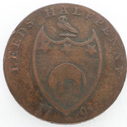 2148 - 1791 halfpenny token: Leeds. UK P&P Group 0 (£6+VAT for the first lot and £1+VAT for subsequent lots... 