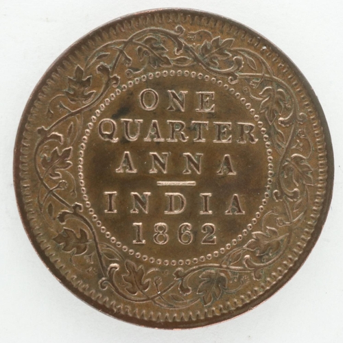 2155 - 1862 Indian quarter anna of Queen Victoria. UK P&P Group 0 (£6+VAT for the first lot and £1+VAT for ... 