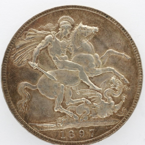 2103 - 1897 silver crown of Queen Victoria, raised edge lettering. UK P&P Group 0 (£6+VAT for the first lot... 