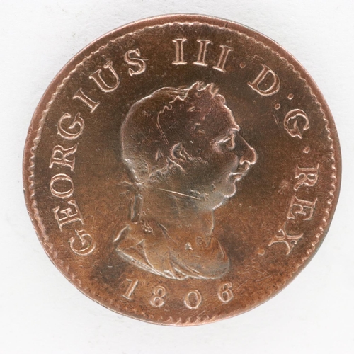 2106 - 1806 copper farthing of George III. UK P&P Group 0 (£6+VAT for the first lot and £1+VAT for subseque... 