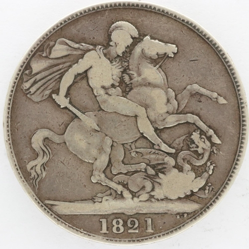 2107 - 1821 silver crown of George IV, gF. UK P&P Group 0 (£6+VAT for the first lot and £1+VAT for subseque... 