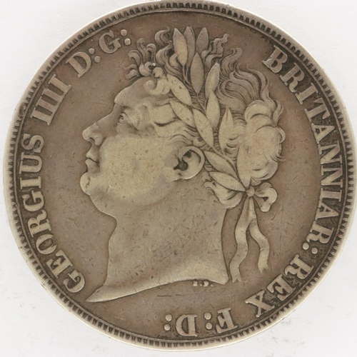 2107 - 1821 silver crown of George IV, gF. UK P&P Group 0 (£6+VAT for the first lot and £1+VAT for subseque... 