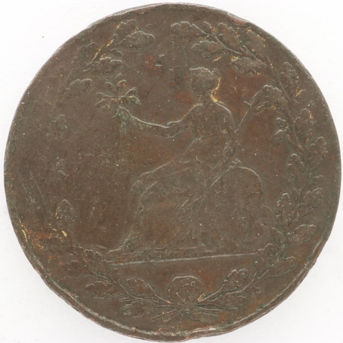 2110 - 18th century copper Brutus halfpenny token. UK P&P Group 0 (£6+VAT for the first lot and £1+VAT for ... 