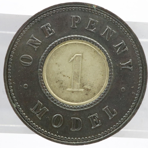 2120 - Model penny of Queen Victoria, EF grade. UK P&P Group 0 (£6+VAT for the first lot and £1+VAT for sub... 