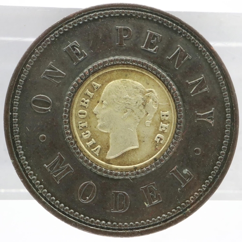 2120 - Model penny of Queen Victoria, EF grade. UK P&P Group 0 (£6+VAT for the first lot and £1+VAT for sub... 