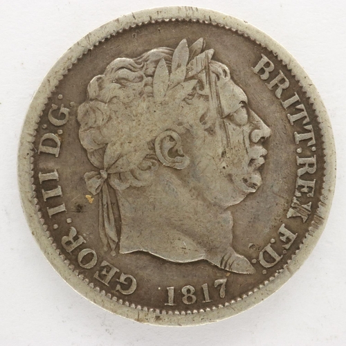 2121 - 1817 silver shilling of George III. UK P&P Group 0 (£6+VAT for the first lot and £1+VAT for subseque... 