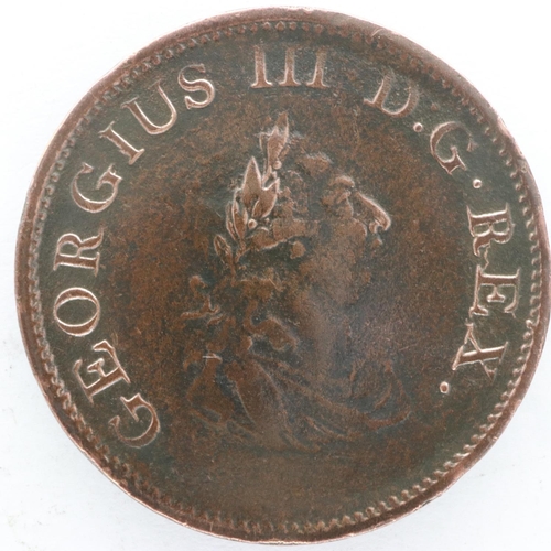 2122 - 1805 Hibernia halfpenny of George III. UK P&P Group 0 (£6+VAT for the first lot and £1+VAT for subse... 