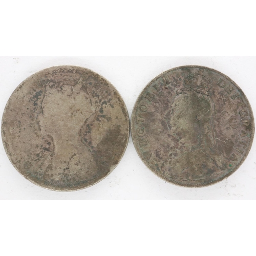 2128 - Two silver florins of Queen Victoria, 1887 and dateless variant. UK P&P Group 0 (£6+VAT for the firs... 