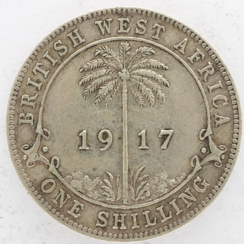 2130 - 1917 silver British West Africa Shilling. UK P&P Group 0 (£6+VAT for the first lot and £1+VAT for su... 