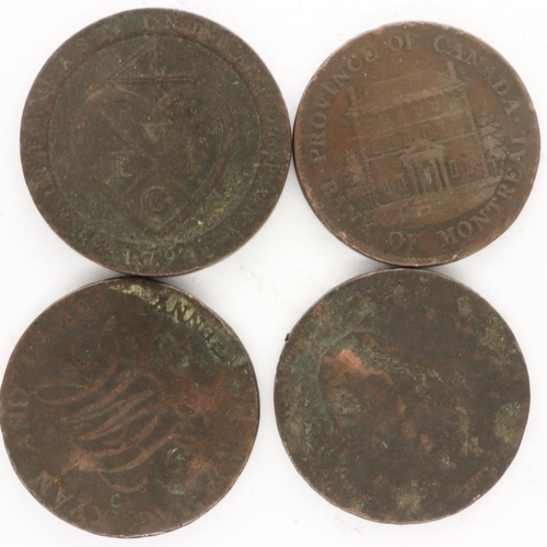 2139 - Early milled copper halfpenny tokens. UK P&P Group 0 (£6+VAT for the first lot and £1+VAT for subseq... 