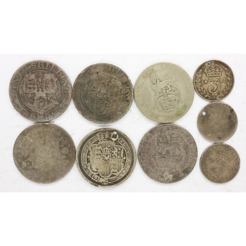 2142 - Mixed UK silver denominations, Victorian and Georgian. UK P&P Group 0 (£6+VAT for the first lot and ... 