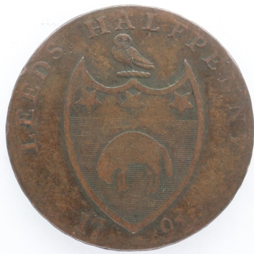 2148 - 1791 halfpenny token: Leeds. UK P&P Group 0 (£6+VAT for the first lot and £1+VAT for subsequent lots... 