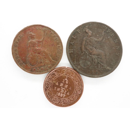 2152 - Three bronze denominations of Queen Victoria. UK P&P Group 0 (£6+VAT for the first lot and £1+VAT fo... 