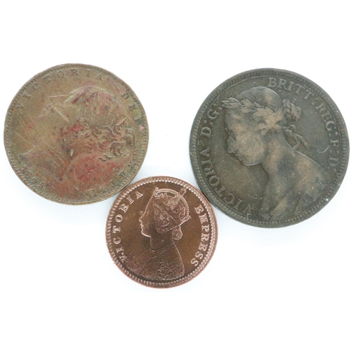 2152 - Three bronze denominations of Queen Victoria. UK P&P Group 0 (£6+VAT for the first lot and £1+VAT fo... 