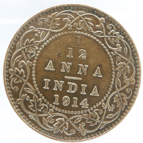 2158 - 1914 one-twelfth Anna from Colonial India. UK P&P Group 0 (£6+VAT for the first lot and £1+VAT for s... 