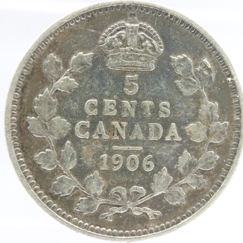 2159 - 1906 Canadian silver 5 Cents of Edward VII. UK P&P Group 0 (£6+VAT for the first lot and £1+VAT for ... 