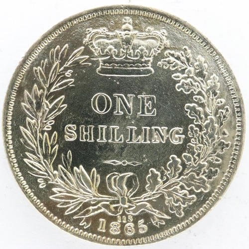 2164 - 1865 silver shilling of Queen Victoria. UK P&P Group 0 (£6+VAT for the first lot and £1+VAT for subs... 