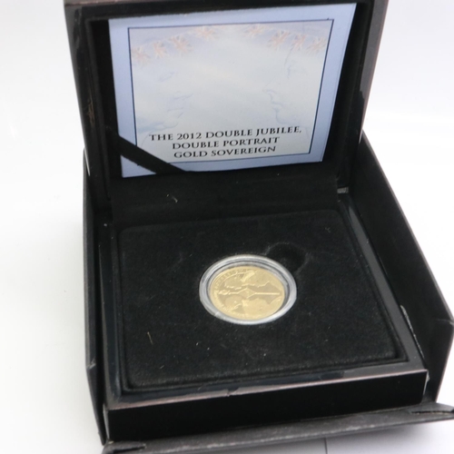 2051 - 2012 Double Jubilee Double Portrait full sovereign, boxed with CoA. UK P&P Group 0 (£6+VAT for the f... 