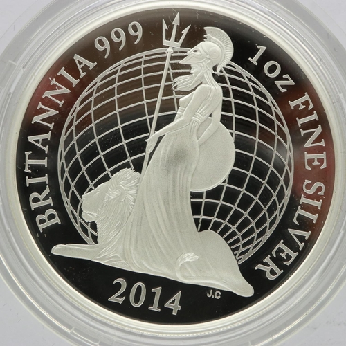 2056 - 2014 1oz silver Britannia, boxed with CoA. UK P&P Group 0 (£6+VAT for the first lot and £1+VAT for s... 