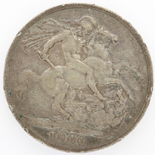 2093 - 1900 silver crown of Queen Victoria, raised edge lettering. UK P&P Group 0 (£6+VAT for the first lot... 