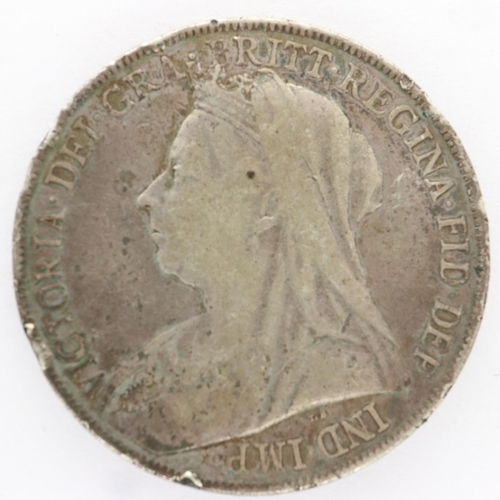 2093 - 1900 silver crown of Queen Victoria, raised edge lettering. UK P&P Group 0 (£6+VAT for the first lot... 